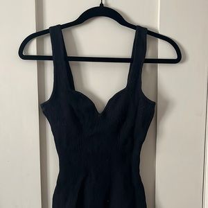 Abercrombie & Fitch Elevated Ribbed Knit Sweetheart Bodysuit size L